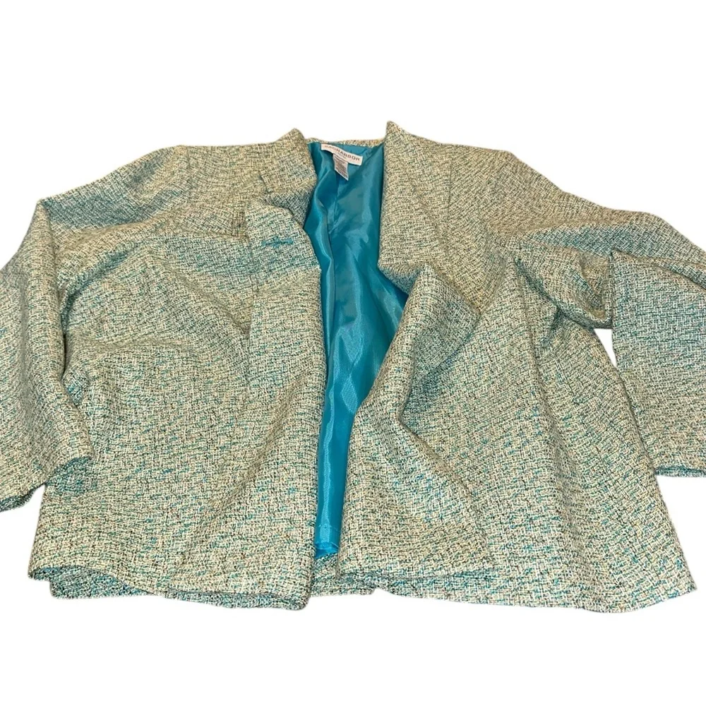 Sag Harbor Blazer size 20 has shoulder pads aqua blue‎ sea foam green